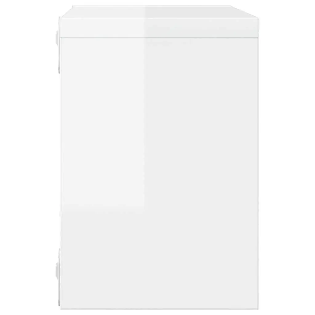 Wall Cube Shelves Set White Floating Storage Display Organiser 6 Piece High Gloss 22 x 15 x 22 cm