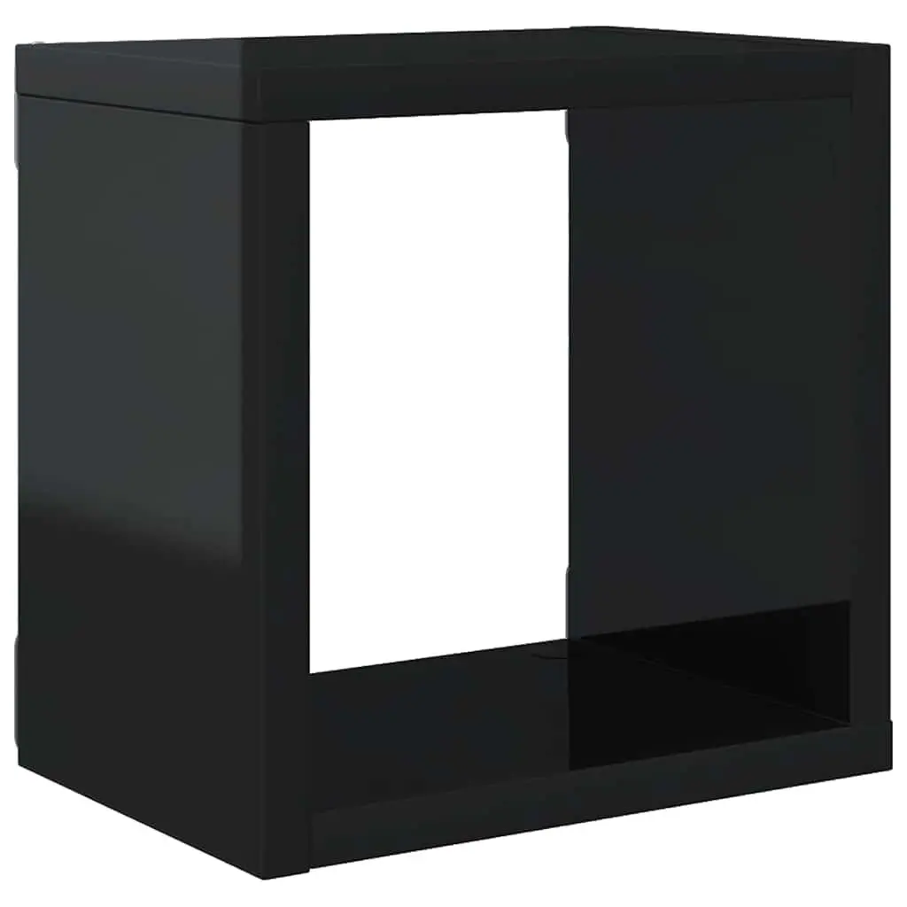 Floating Black Cube Shelves Storage Display Organiser 6 Pieces Home Decor