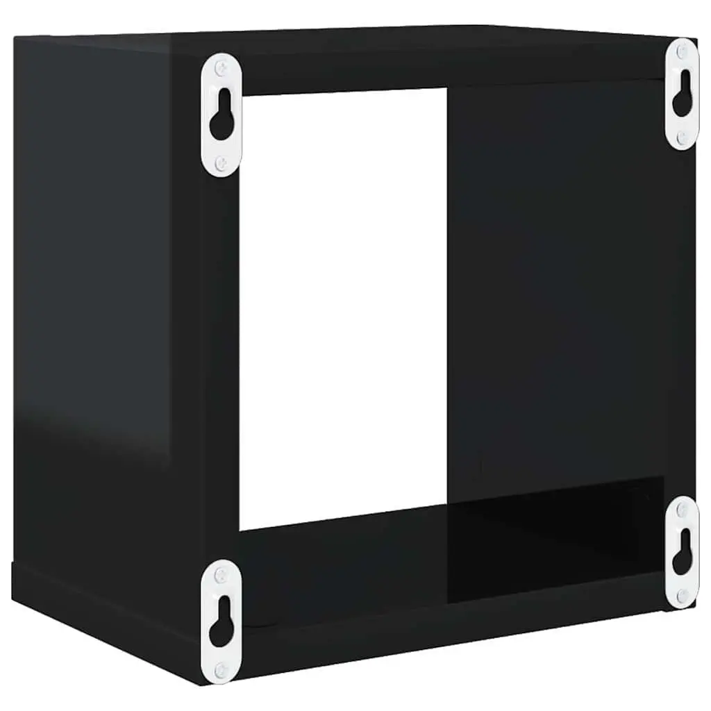 Floating Black Cube Shelves Storage Display Organiser 6 Pieces Home Decor
