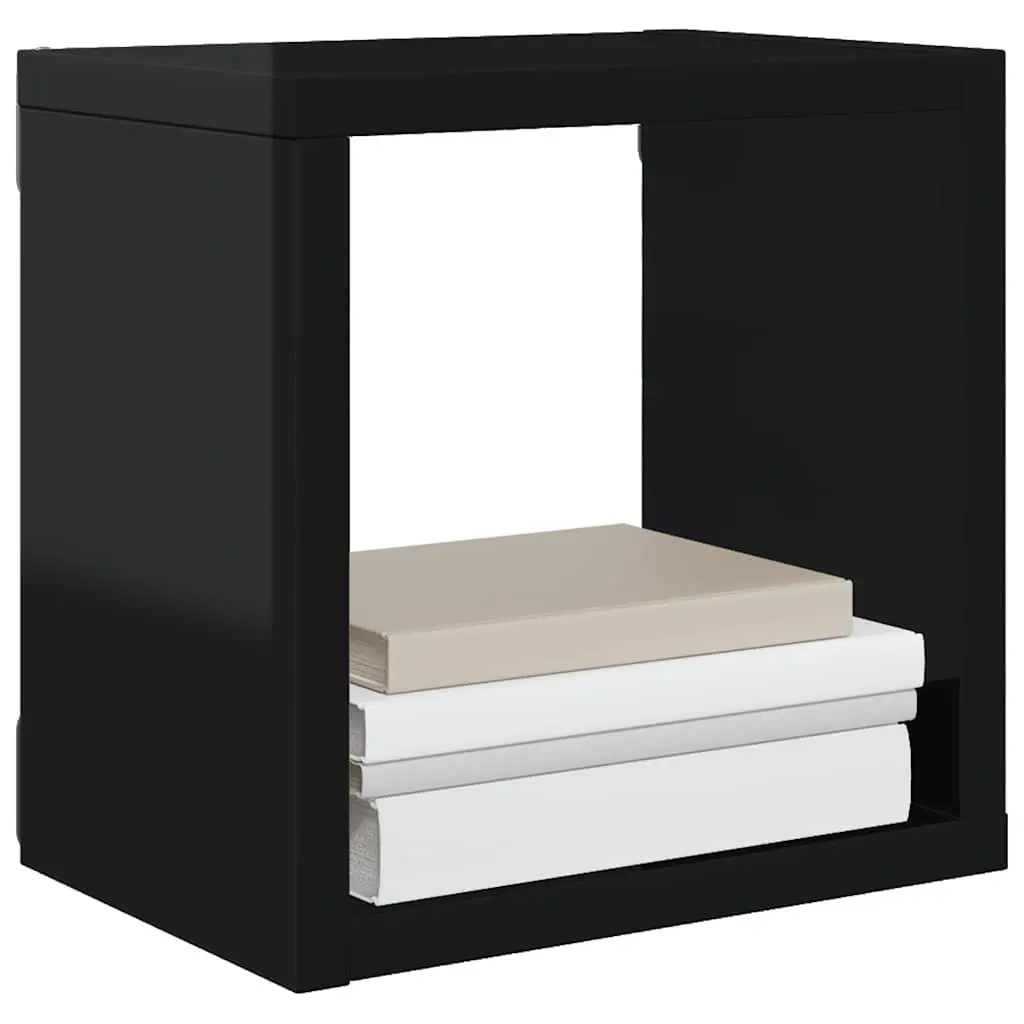 Floating Black Cube Shelves Storage Display Organiser 6 Pieces Home Decor
