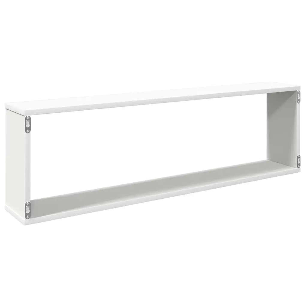 Wall Cube Shelves 2 pcs White 100x15x30 cm Storage Display Floating Shelving