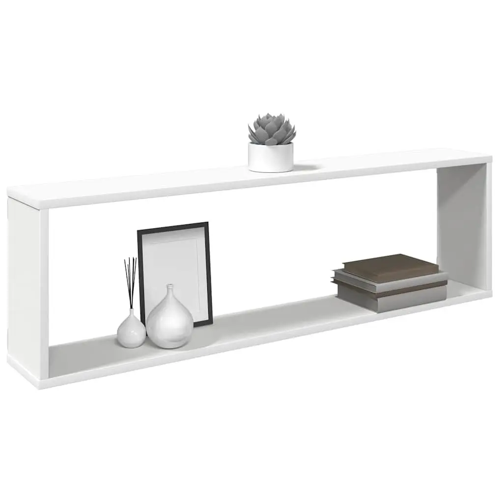 Wall Cube Shelves 2 pcs White 100x15x30 cm Storage Display Floating Shelving