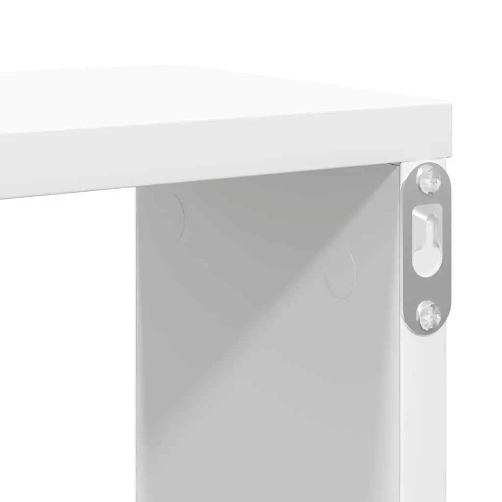 White Engineered Wall Cube Shelves Set of 4