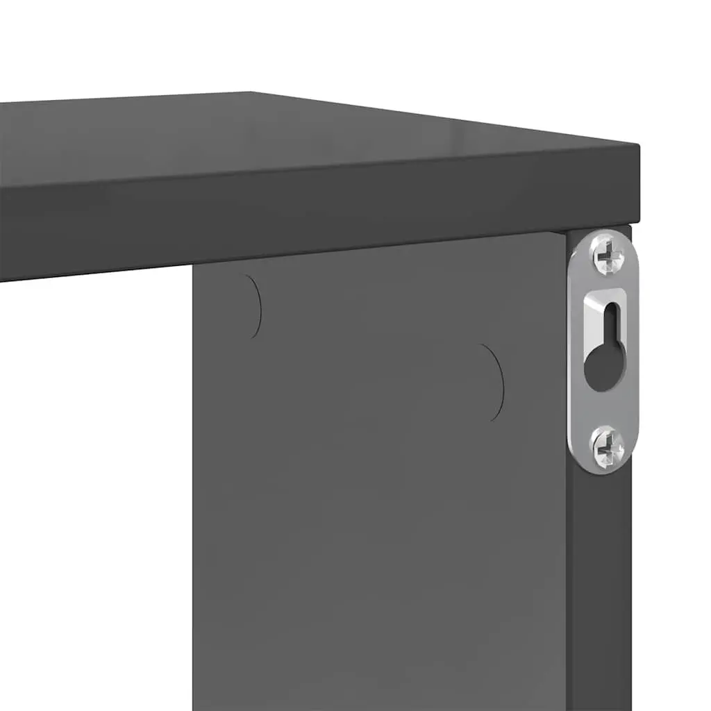 Wall Cube Shelves Grey 100x15x30 cm Engineered Wood 2 Piece Display Storage Floating Shelving Unit