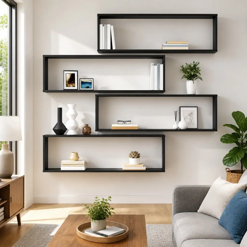 Wall Cube Shelves High Gloss Grey 100 x 15 x 30 cm Engineered Wood 4 Piece