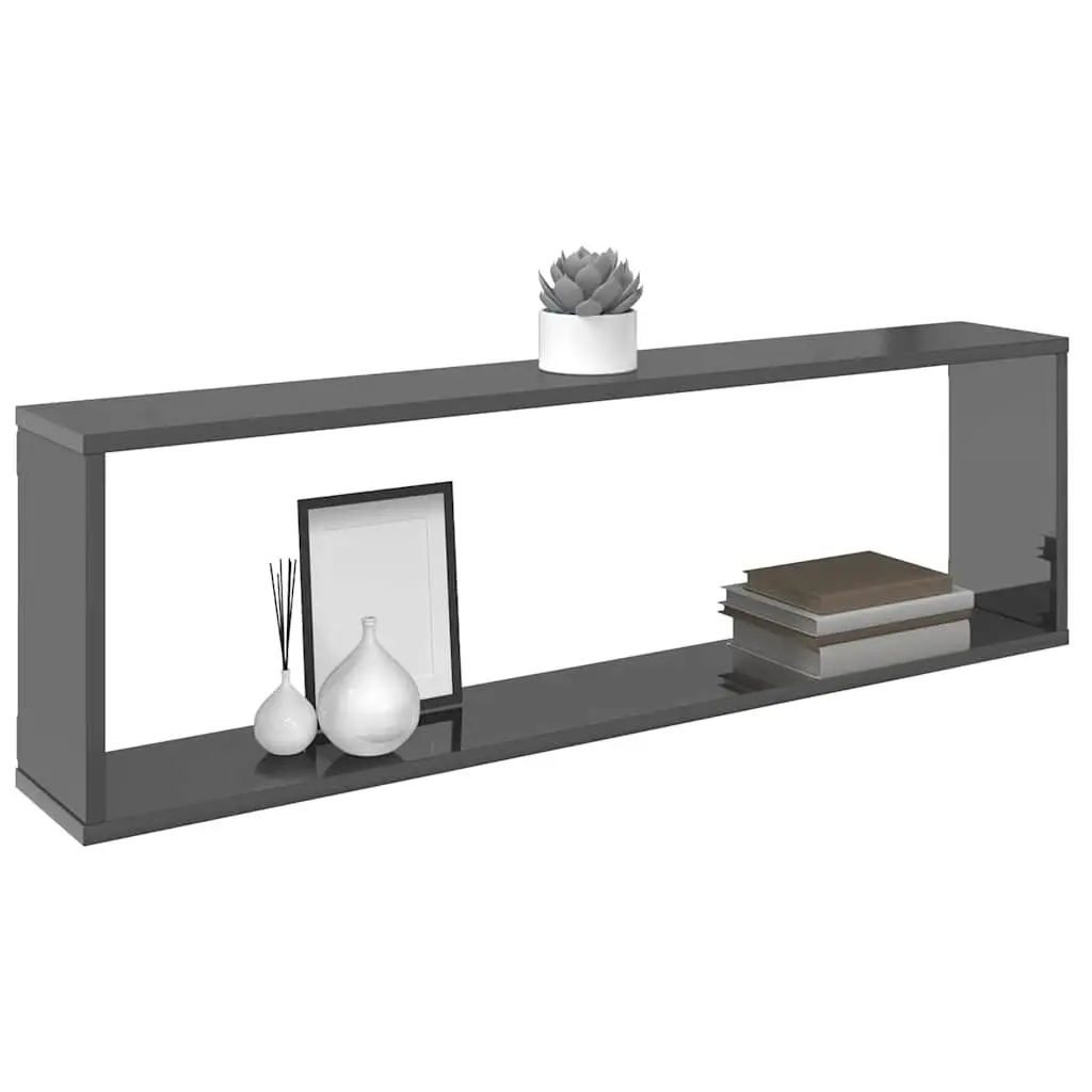 Wall Cube Shelves Grey 6 Piece Floating Display Storage Shelving Set Engineered Wood