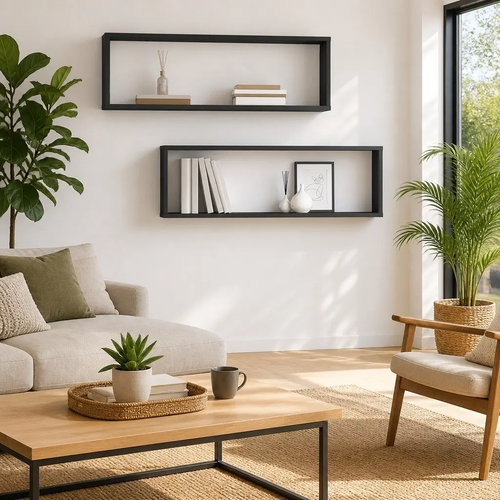 Wall Cube Shelves Grey 80x15x26.5 cm Display Storage Floating Shelving 2 Piece