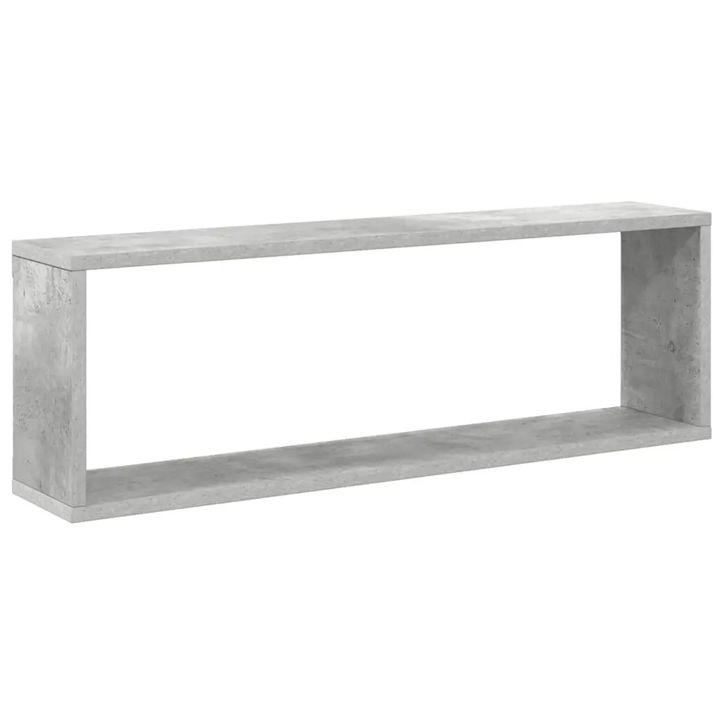 Wall Cube Shelves Set Grey Engineered Wood Display Storage Shelving Unit 6 Piece
