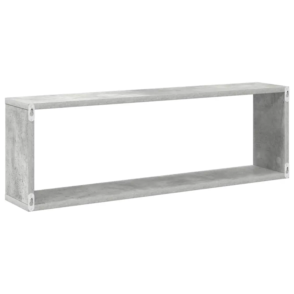 Wall Cube Shelves Set Grey Engineered Wood Display Storage Shelving Unit 6 Piece
