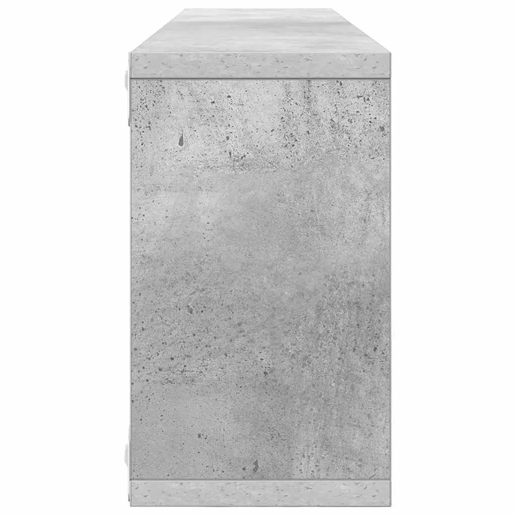 Wall Cube Shelves Set Grey Engineered Wood Display Storage Shelving Unit 6 Piece