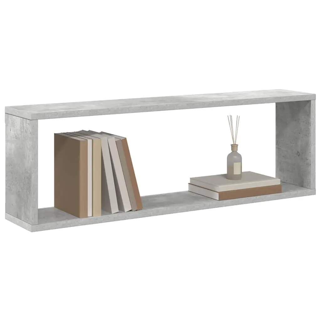 Wall Cube Shelves Set Grey Engineered Wood Display Storage Shelving Unit 6 Piece
