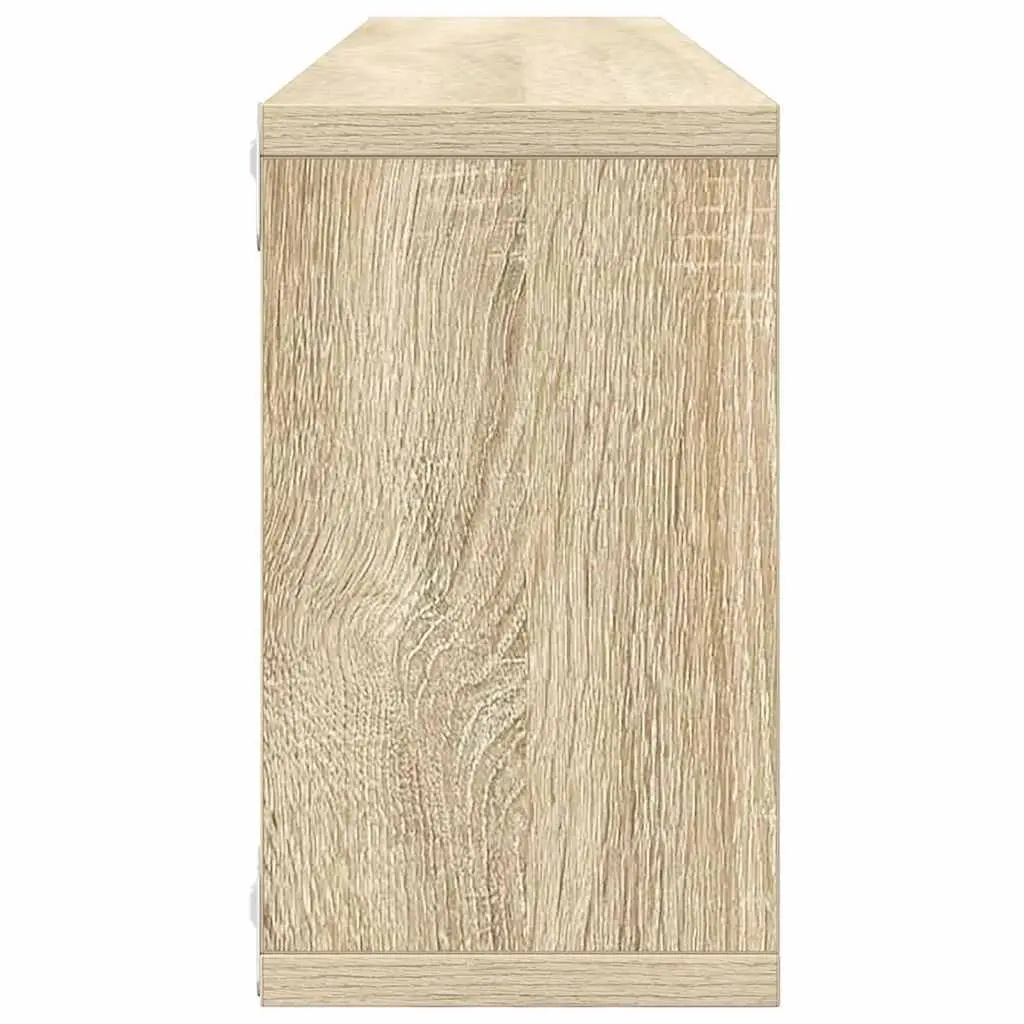 6-Piece Wall Cube Shelves Set in White Sonoma Oak
