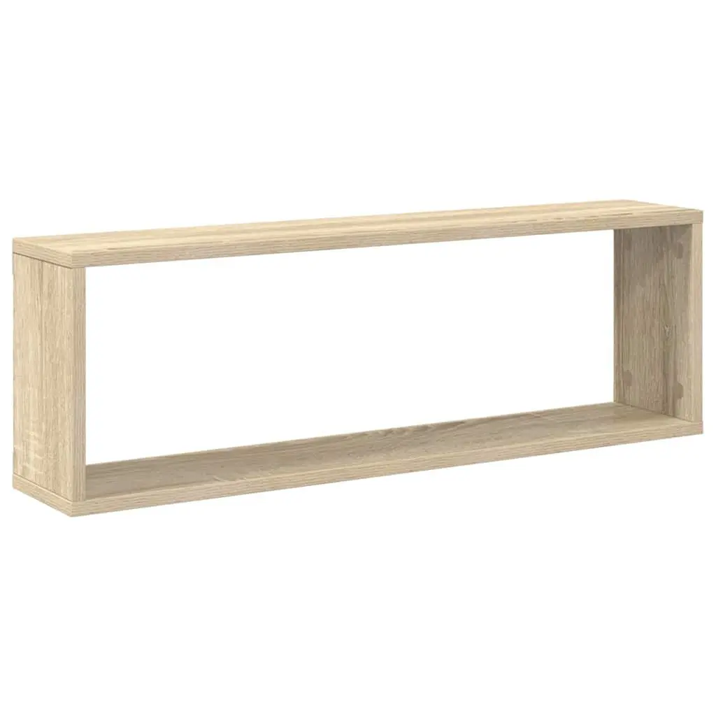 6-Piece Wall Cube Shelves Set in White Sonoma Oak
