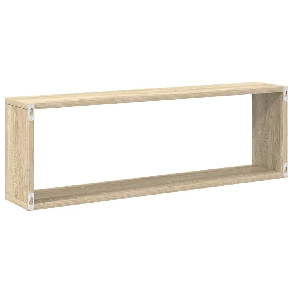 6-Piece Wall Cube Shelves Set in White Sonoma Oak