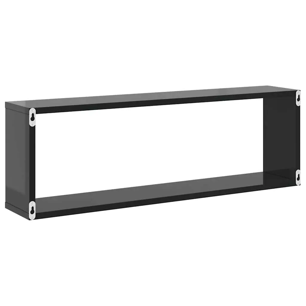 Wall Cube Shelves Grey 80 x 15 x 26.5 cm Engineered Wood 2 Piece Display Storage Floating Shelving Unit Home Decor