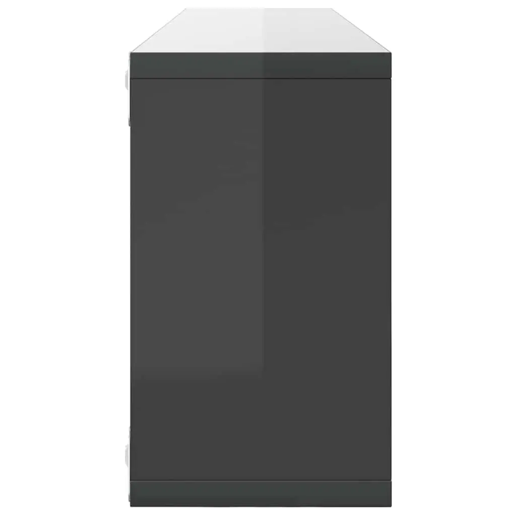 Wall Cube Shelves Grey 80 x 15 x 26.5 cm Engineered Wood 2 Piece Display Storage Floating Shelving Unit Home Decor