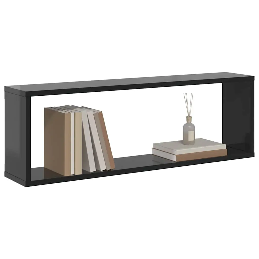 Wall Cube Shelves Grey 80 x 15 x 26.5 cm Engineered Wood 2 Piece Display Storage Floating Shelving Unit Home Decor