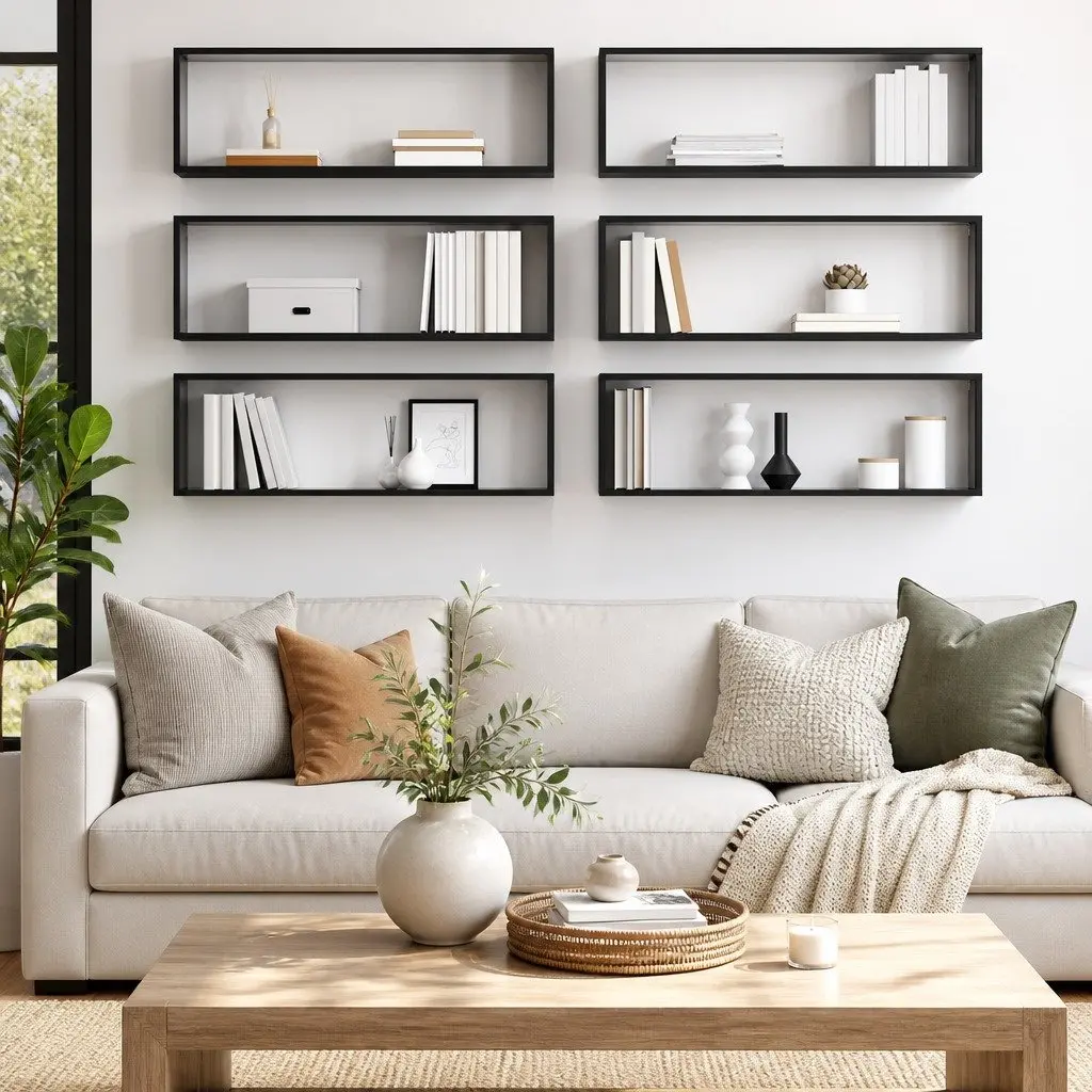 Wall Cube Shelves Grey 6 Piece Floating Shelving Unit Engineered Wood
