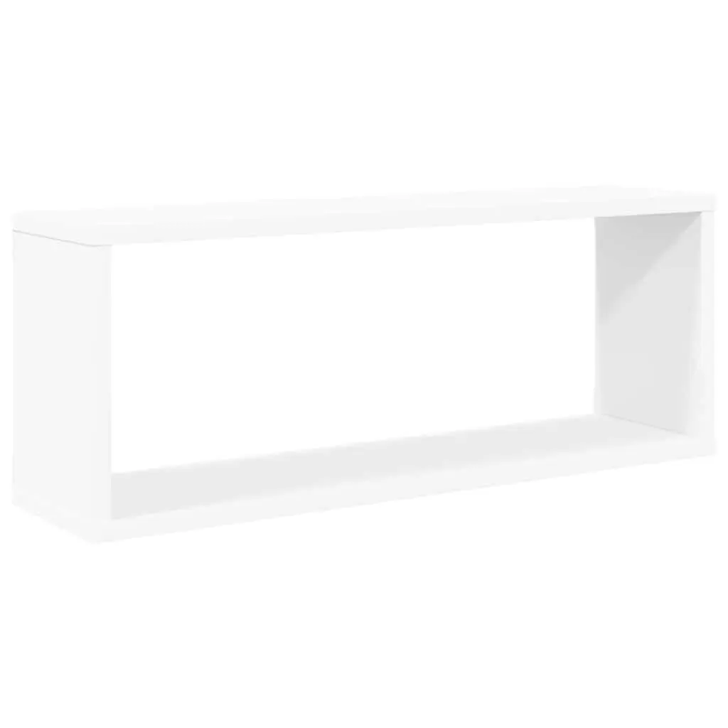 Wall Cube Shelves White Floating Storage Display Shelving Unit 2 Piece Engineered Wood