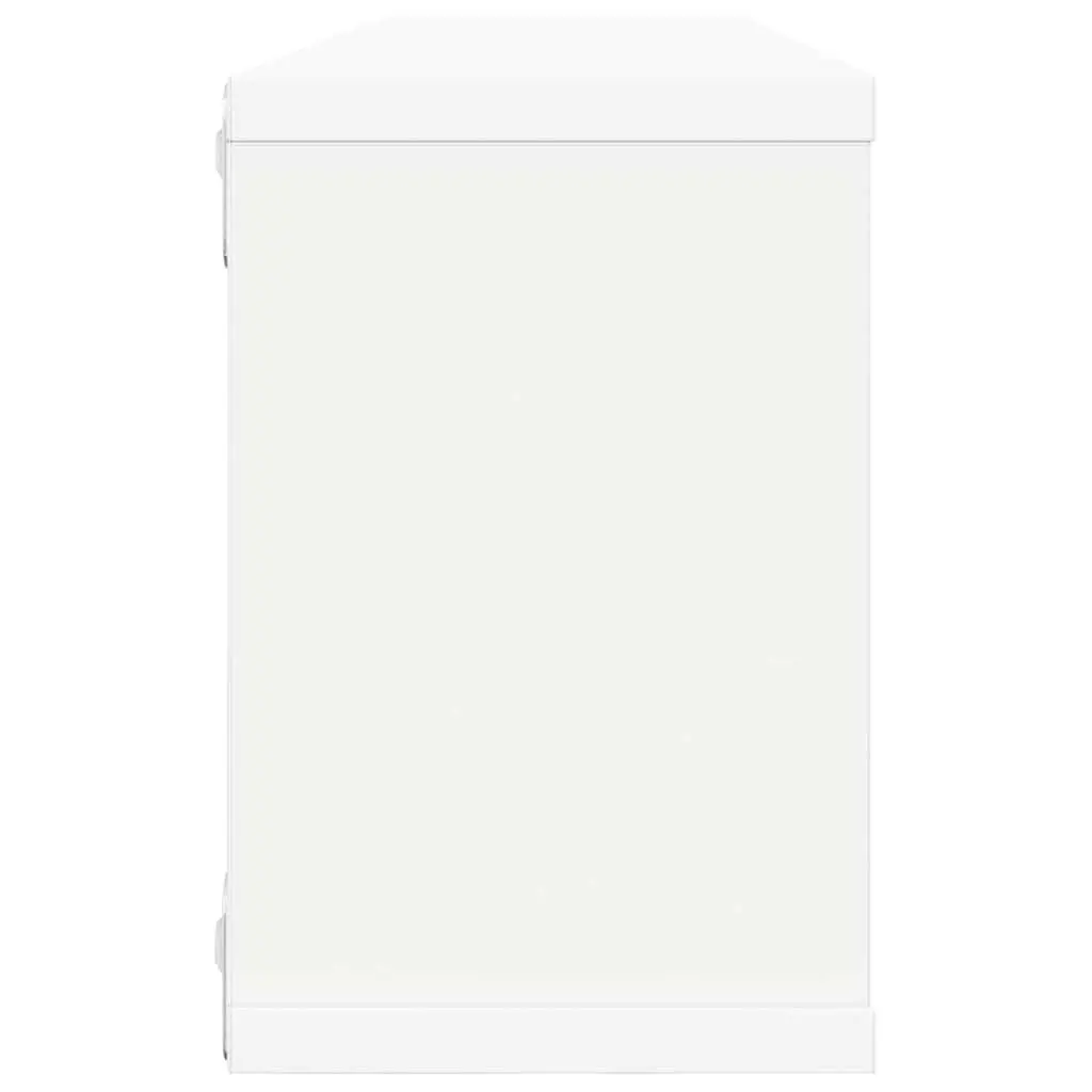 Wall Cube Shelves White Floating Storage Display Shelving Unit 2 Piece Engineered Wood