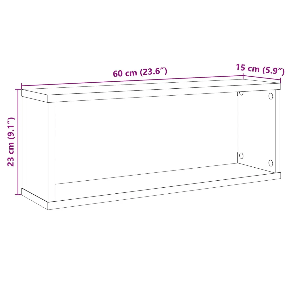 Set of 4 White Wall Cube Shelves for Storage