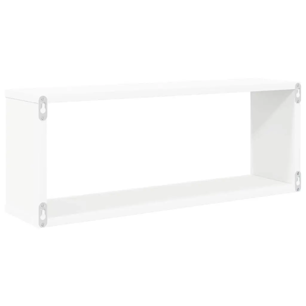 Wall Cube Shelves White 6 Piece Set Engineered Wood Storage Display Floating Shelving Unit