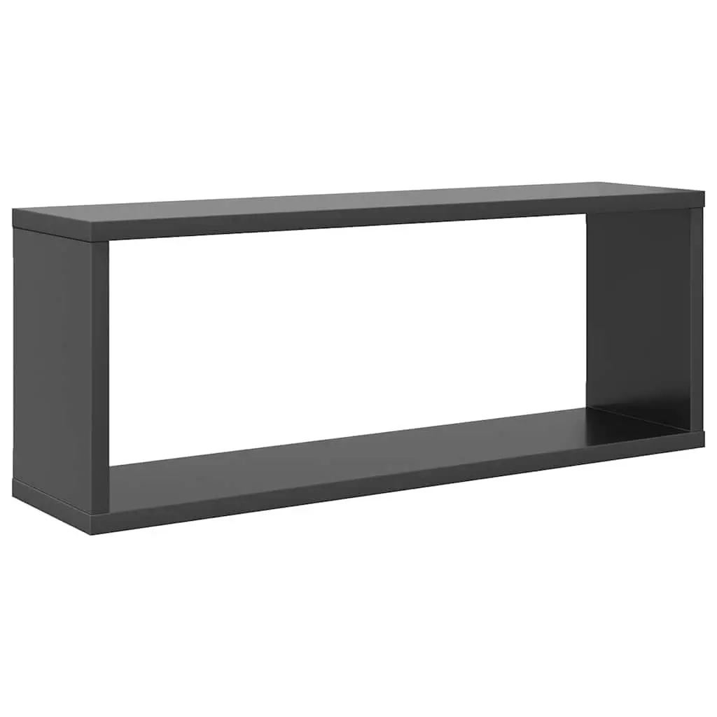 Wall Cube Shelves Grey Floating Storage Display Organizer 6 Piece Engineered Wood