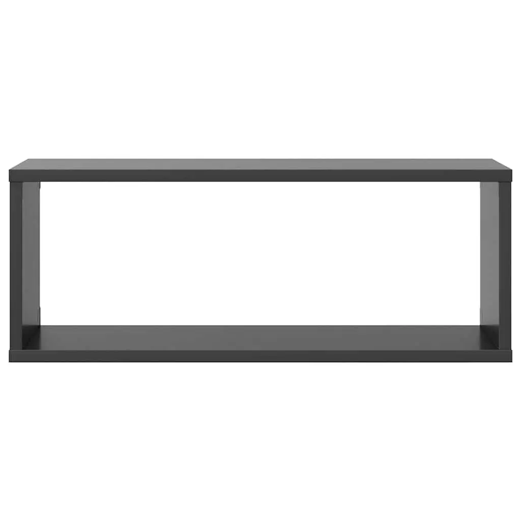 Wall Cube Shelves Grey Floating Storage Display Organizer 6 Piece Engineered Wood