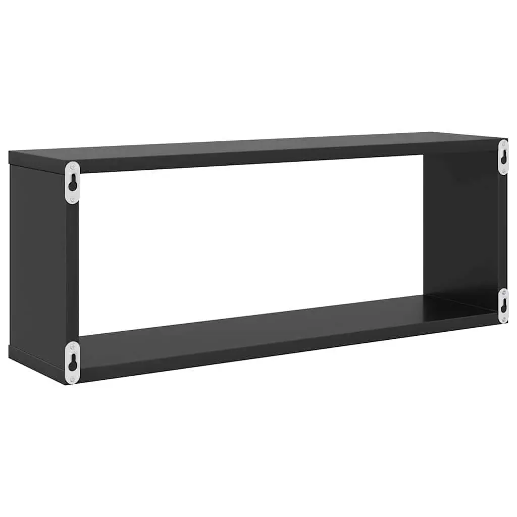 Wall Cube Shelves Grey Floating Storage Display Organizer 6 Piece Engineered Wood