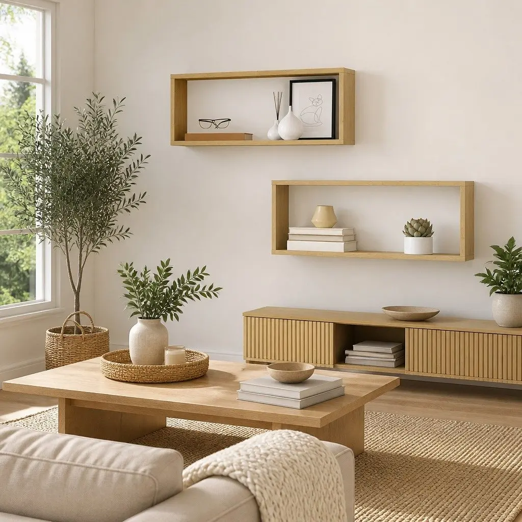 Wall Cube Shelves Sonoma Oak Floating Shelving Unit 60 x 15 x 23 cm Engineered Wood Set of 2
