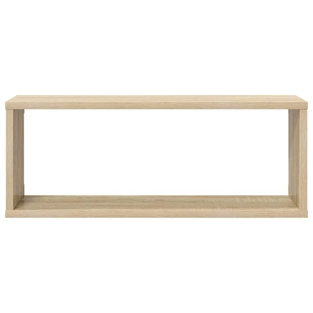 Wall Cube Shelves Brown Floating Storage Display Organiser Set of 4 Engineered Wood 60W x 15D x 23H cm