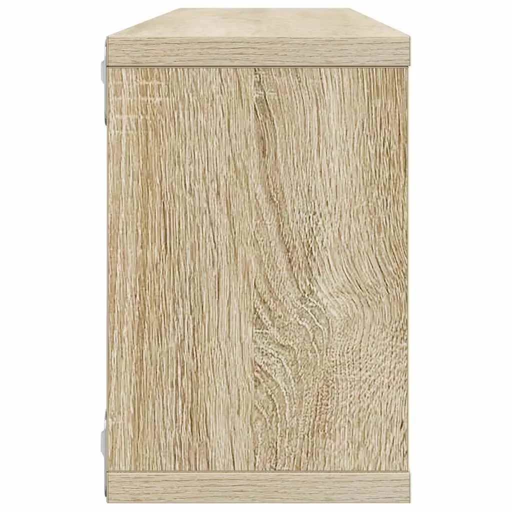 Wall Cube Shelves Brown Floating Storage Display Organiser Set of 4 Engineered Wood 60W x 15D x 23H cm