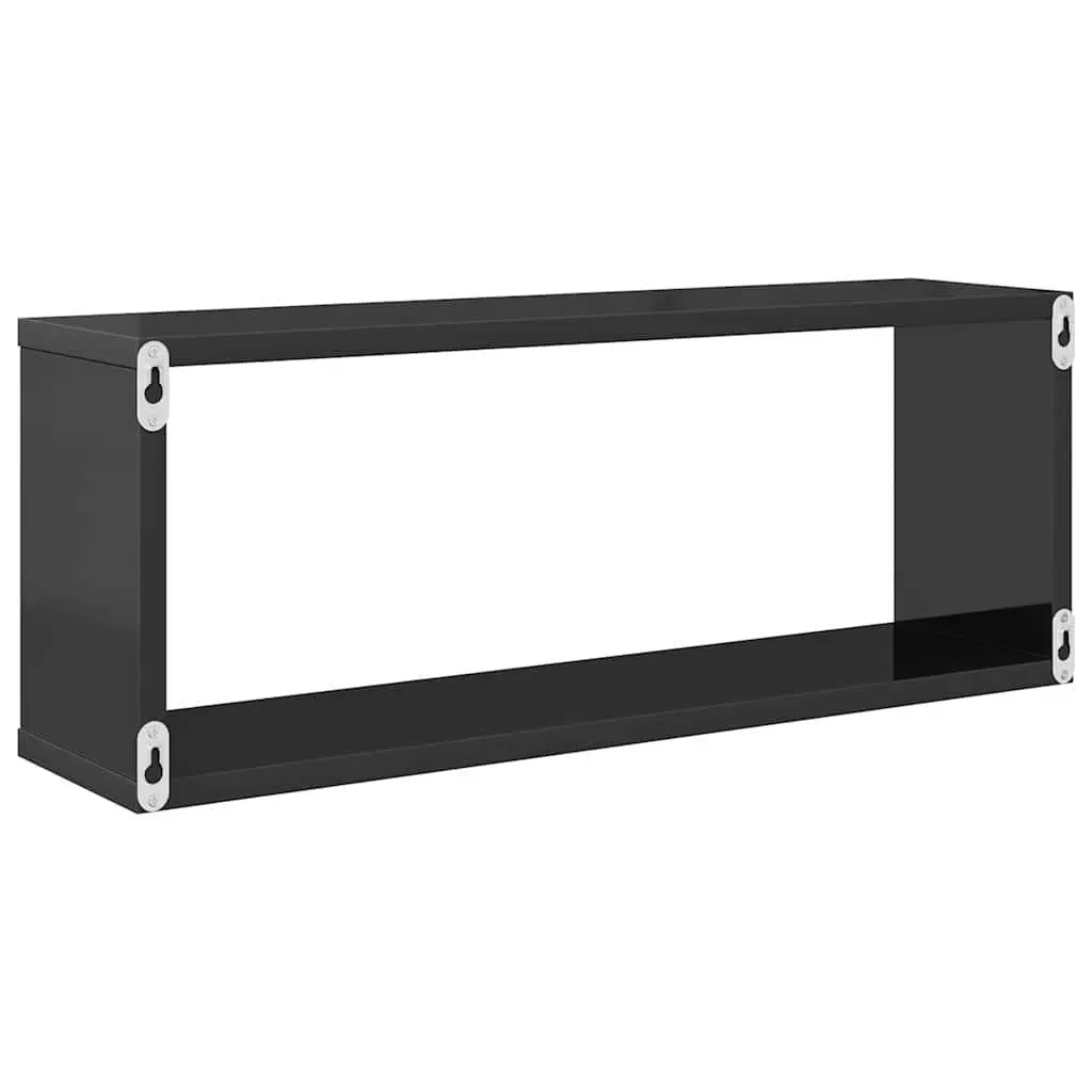 Wall Cube Shelves Grey Floating Shelving Set 6 Pieces Engineered Wood