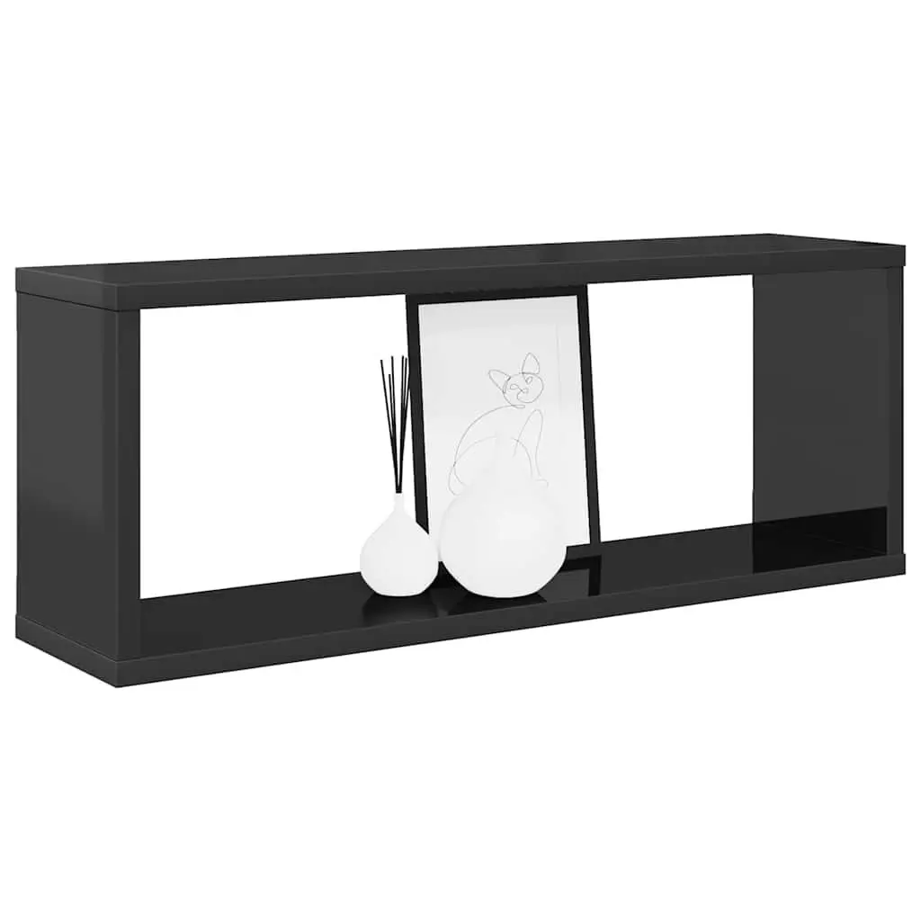 Wall Cube Shelves Grey Floating Shelving Set 6 Pieces Engineered Wood