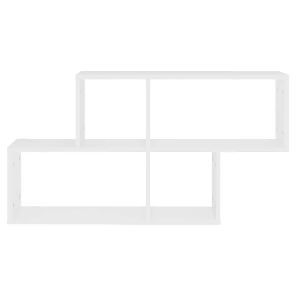 White Wall Shelf Cube Storage Display Unit Modern Home Decor 100 x 18 x 53 cm Engineered Wood