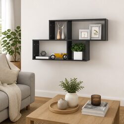Grey Floating Wall Shelf for Display and Storage