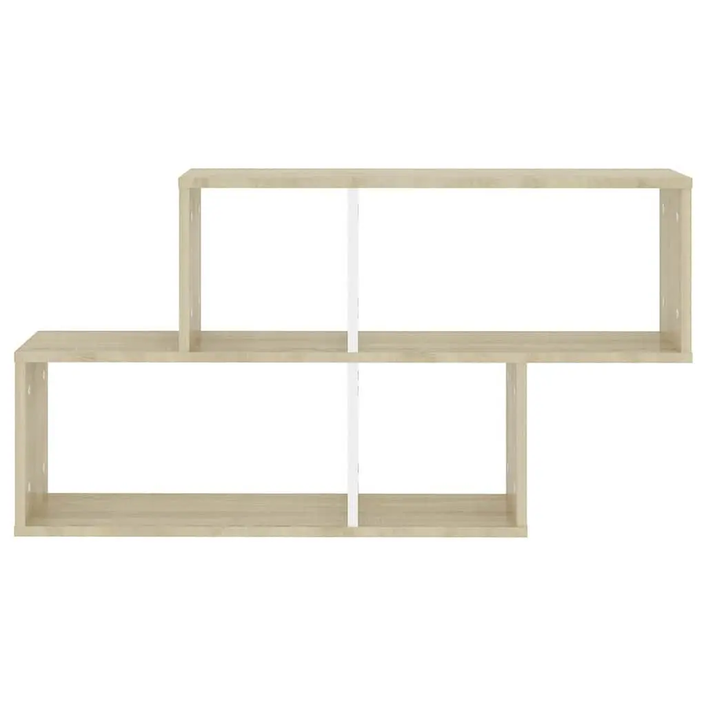 Wall Shelf White Sonoma Oak Engineered Wood Cube Display Storage