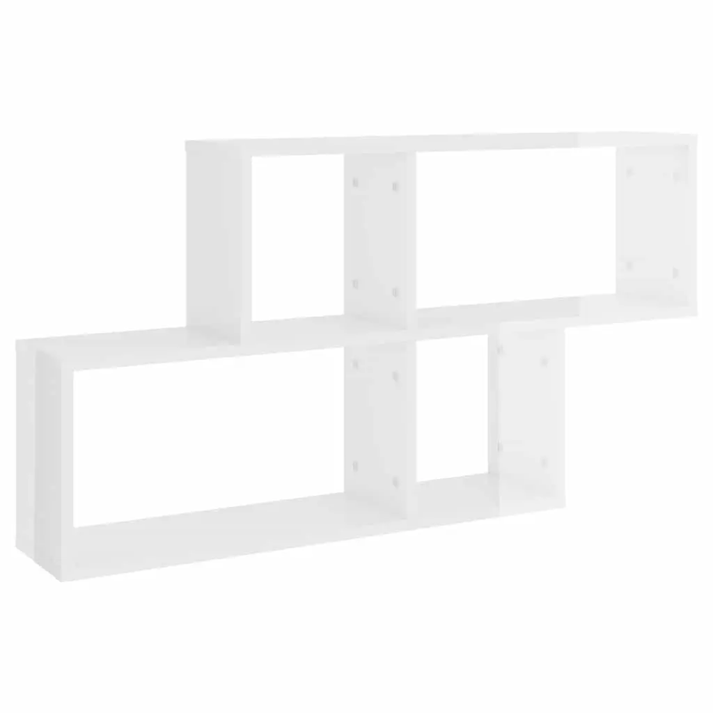 Wall Shelf White Cube Storage Display Unit Engineered Wood 100 x 18 x 53 cm
