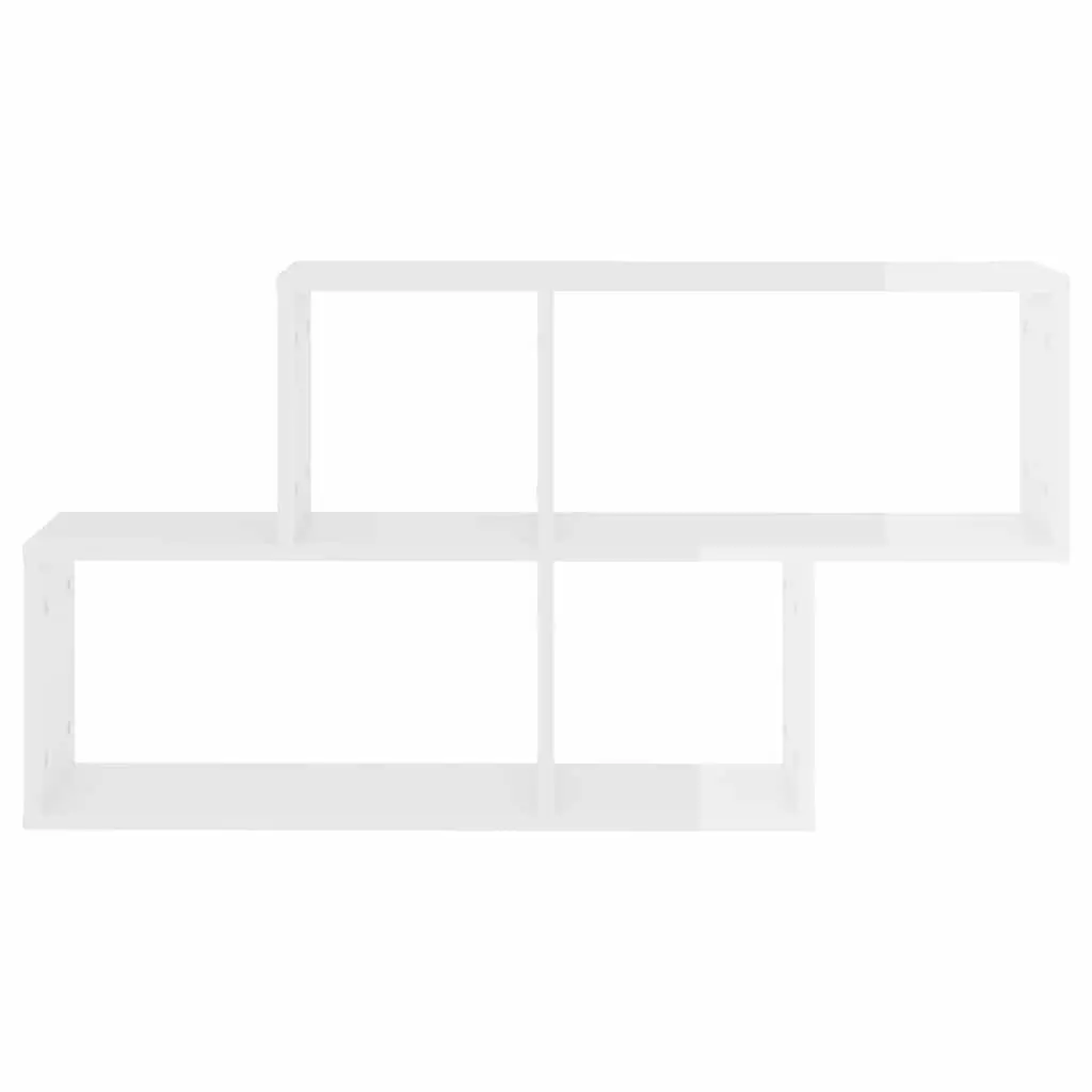 Wall Shelf White Cube Storage Display Unit Engineered Wood 100 x 18 x 53 cm