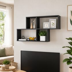 Floating Cube Storage Shelf in Grey High Gloss
