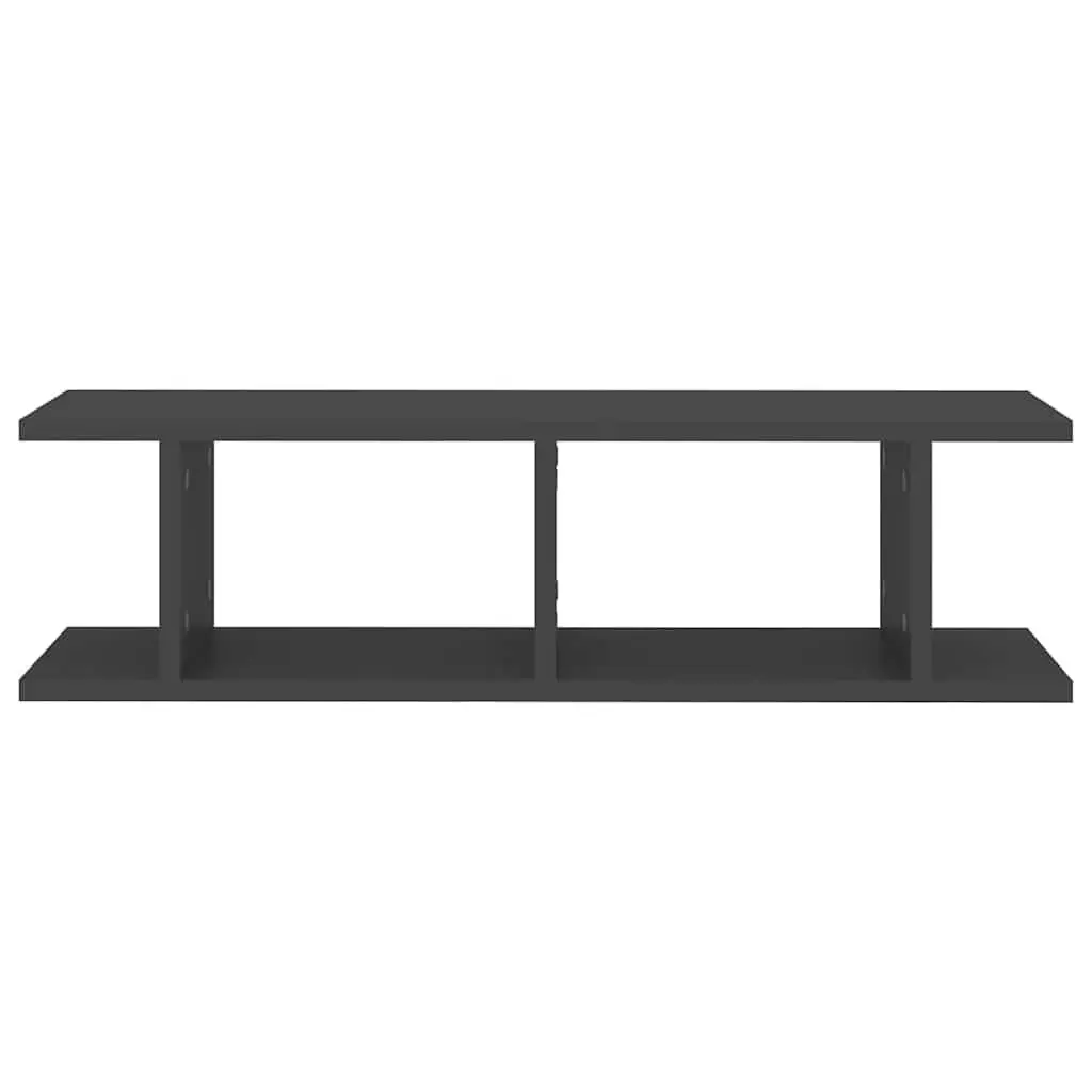 Wall Shelves Grey Floating Cube Shelf 2 Piece Engineered Wood Storage Home Decor Living Room