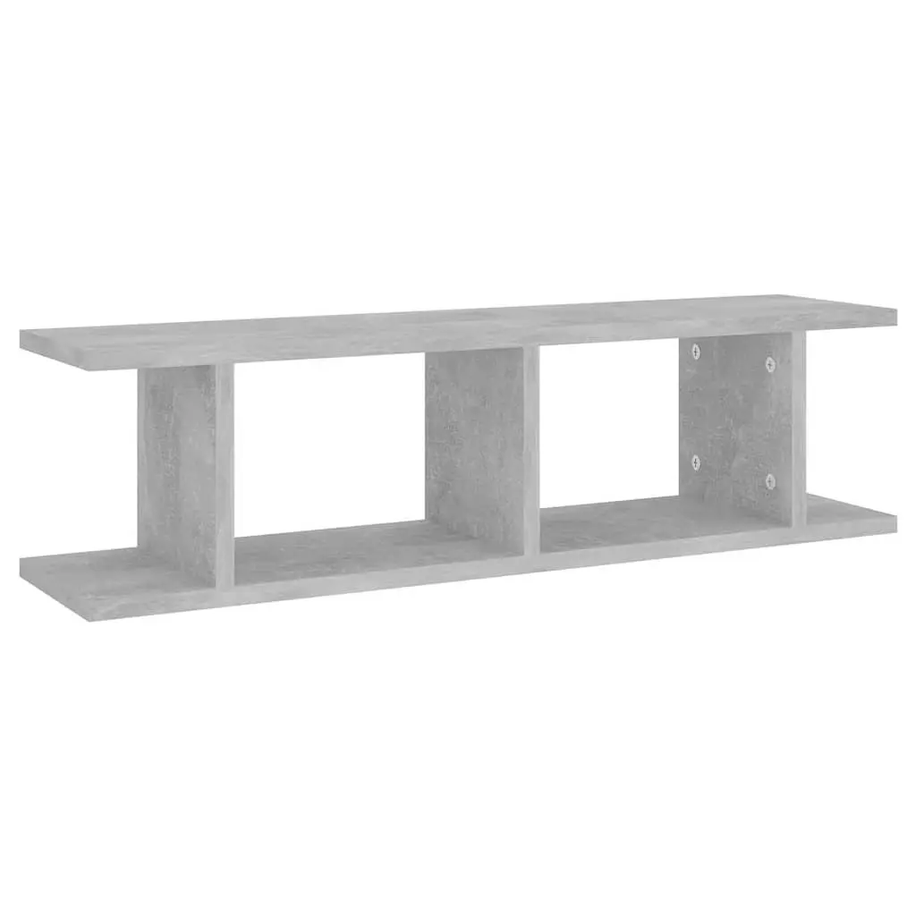 Wall Shelves Grey Floating Storage Cube 75x18x20cm Engineered Wood 2 Piece
