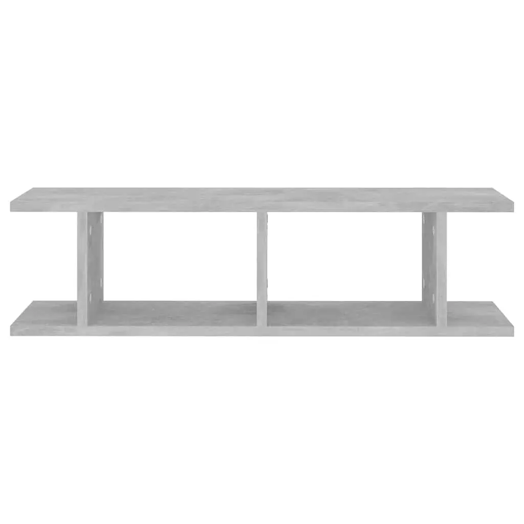 Wall Shelves Grey Floating Storage Cube 75x18x20cm Engineered Wood 2 Piece
