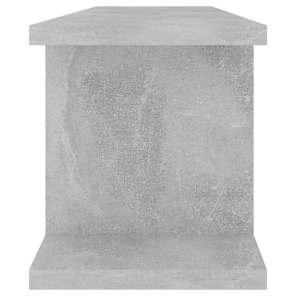 Wall Shelves Grey Floating Storage Cube 75x18x20cm Engineered Wood 2 Piece