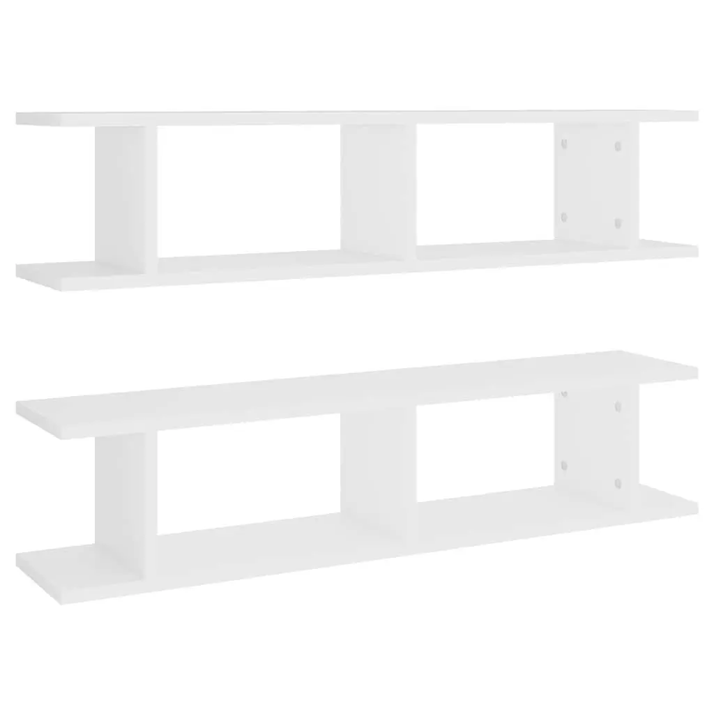 Floating Wall Shelf White 90x18x20cm Engineered Wood Display Cube Storage Shelves