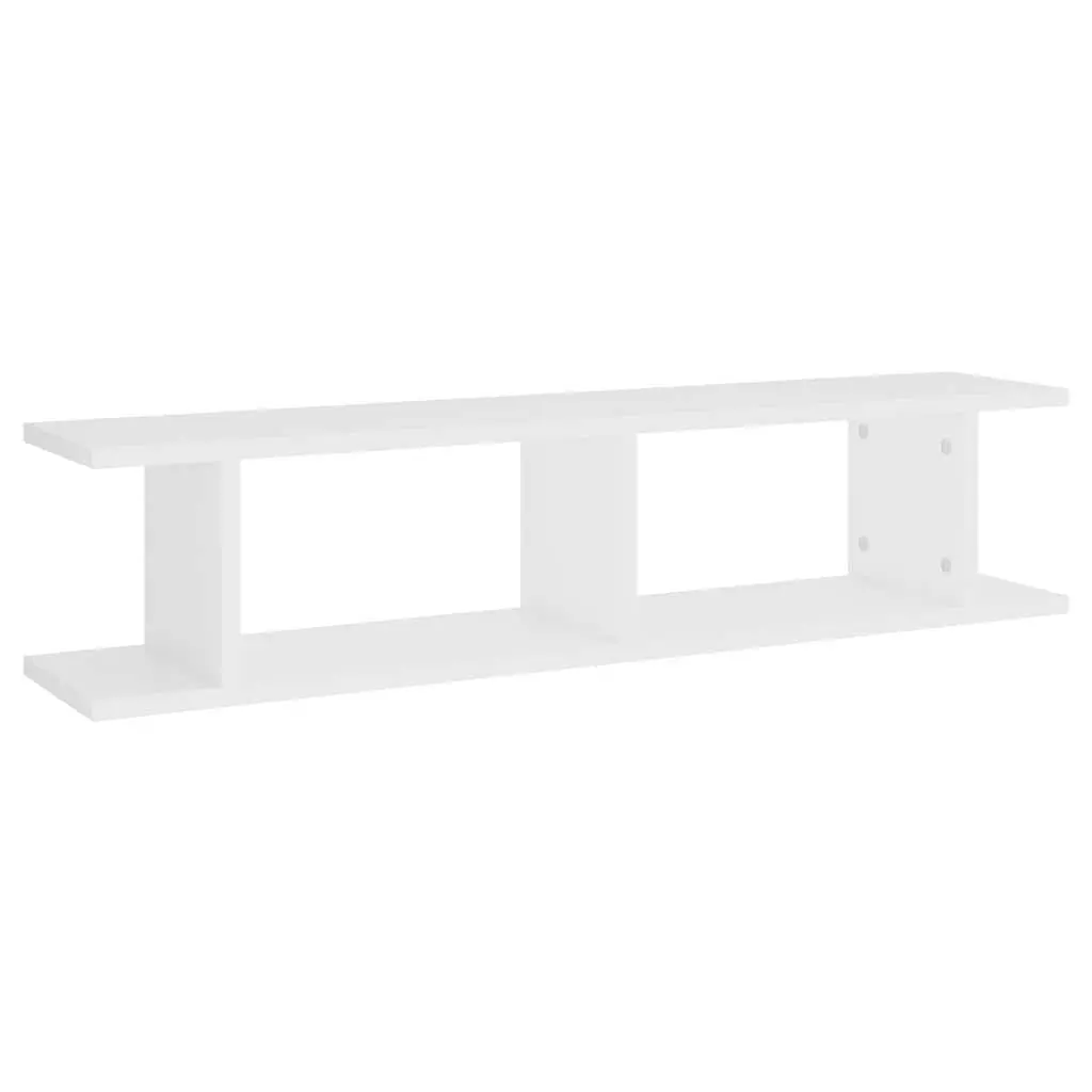 Floating Wall Shelf White 90x18x20cm Engineered Wood Display Cube Storage Shelves