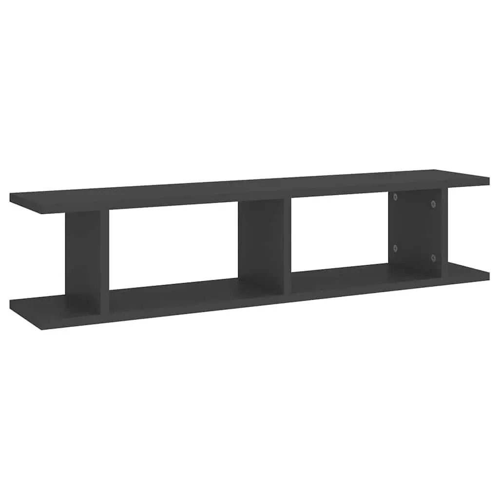 Wall Shelves Grey 90x18x20 cm Engineered Wood Floating Display Cube Storage Unit 2 pcs