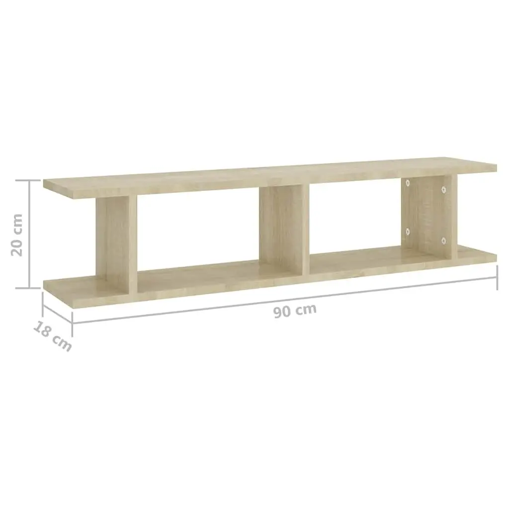 Wall Shelves Brown Cube Display Storage 90 x 18 x 20 cm Engineered Wood