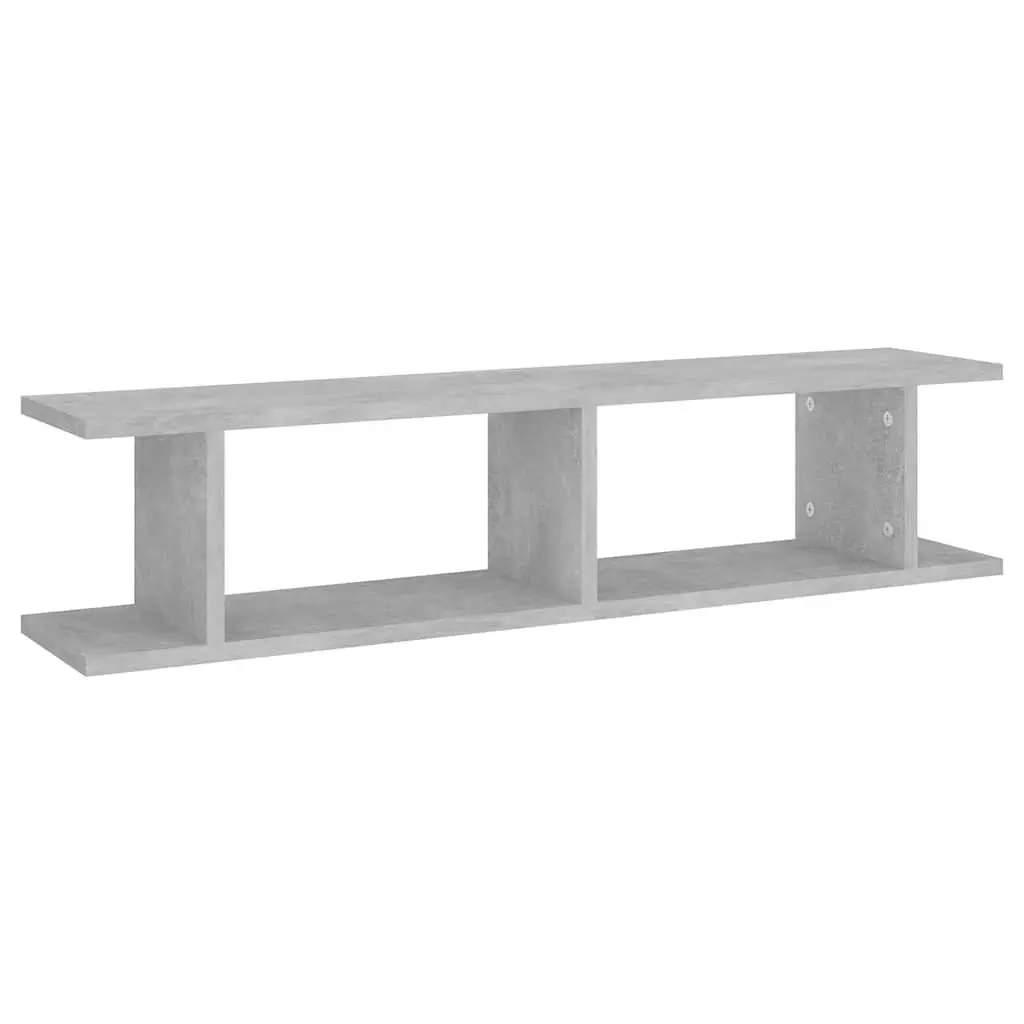 Wall Shelves Grey Floating Display Cube 90 x 18 x 20 cm Engineered Wood 2 Piece