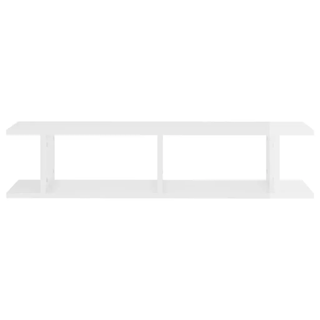 Wall Shelves High Gloss White Floating Cube Storage Display Unit 90 x 18 x 20 cm Engineered Wood 2 Piece